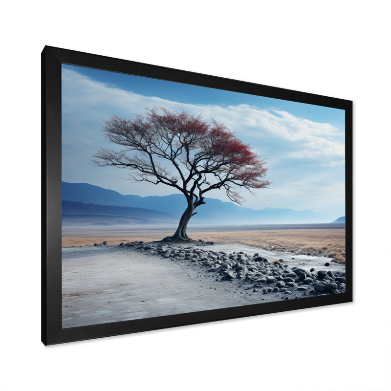 Ciel, ciel, horizon, arbre, H 34 po x l 44 po x P 1,5 po, Cadre simple noir