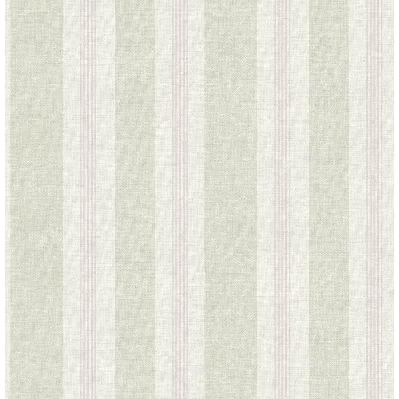 Papier peint rayé en lin Seaonia Designs, Gris / Mauve