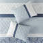 Édredon 8 pièces très grand, motif bleu, rembourrage, coussins brodés, lavable,-119384804-119384806