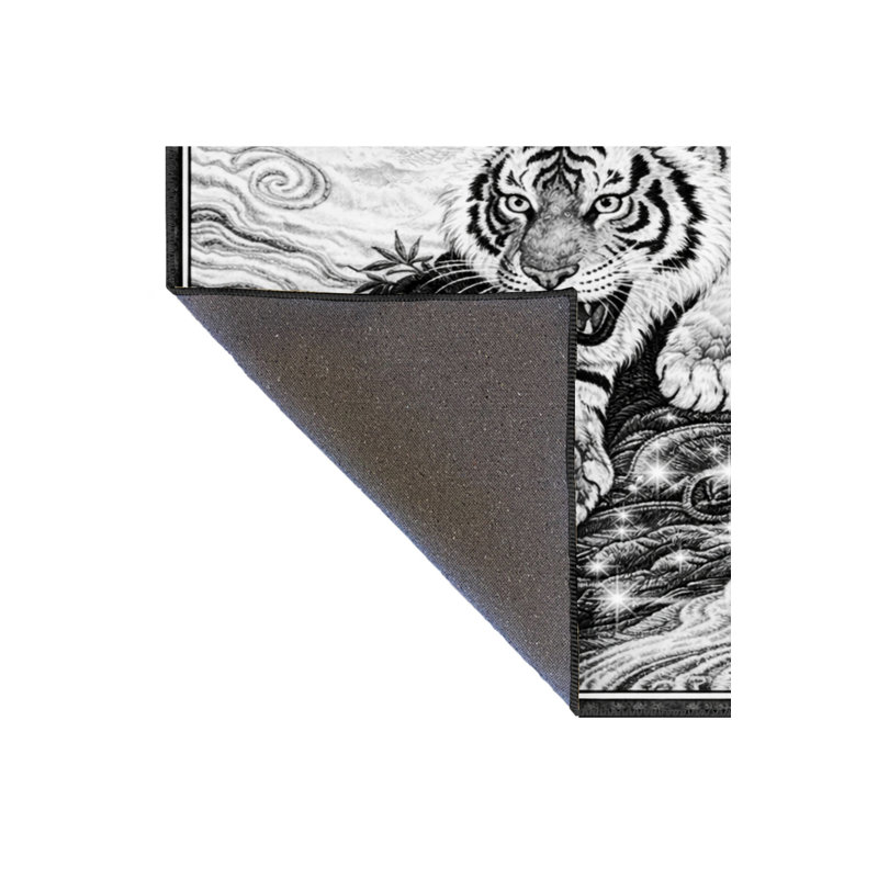 Tapis gris tissé à imprimé tigre Mosso, 3 pi 11 po x 5 pi 11 po