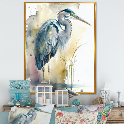 Margarete Heron By The Waterside Watercolour III - Print on Canvas