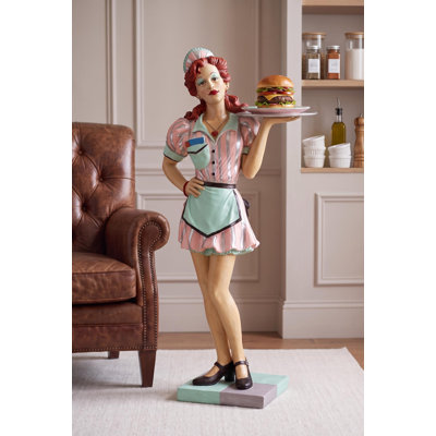 Retro Rosie Diner Dame Serving Table Statue