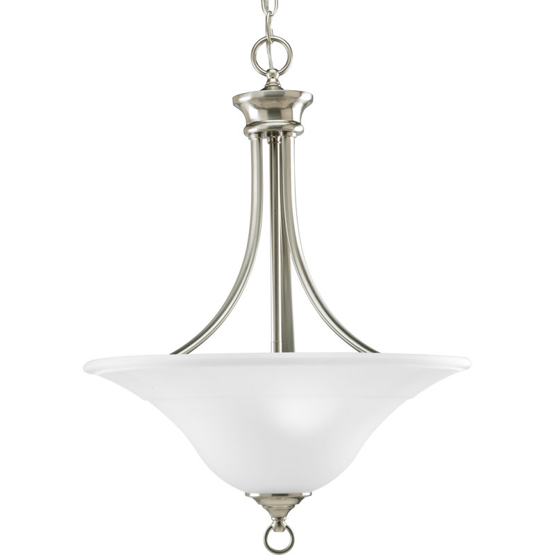 Luminaire suspendu bol 3 lumières unique Wanette, Nickel brossé