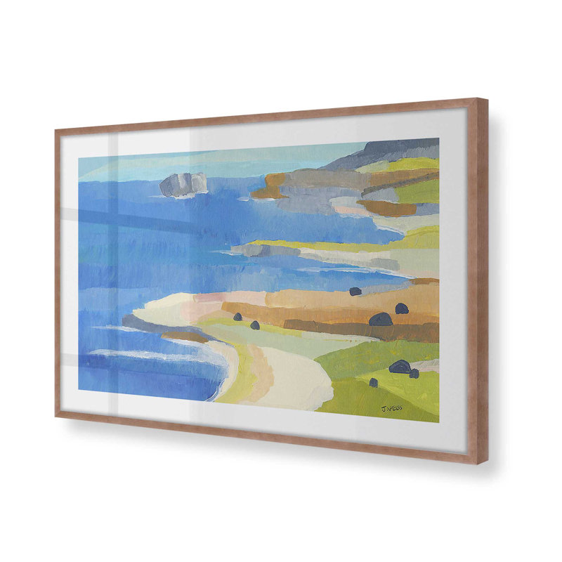 «Irish Coastal Whimsy», impression sur papier par Jan Weiss, Rose poudre, H 25 po x l 37 po x P 1,375 po