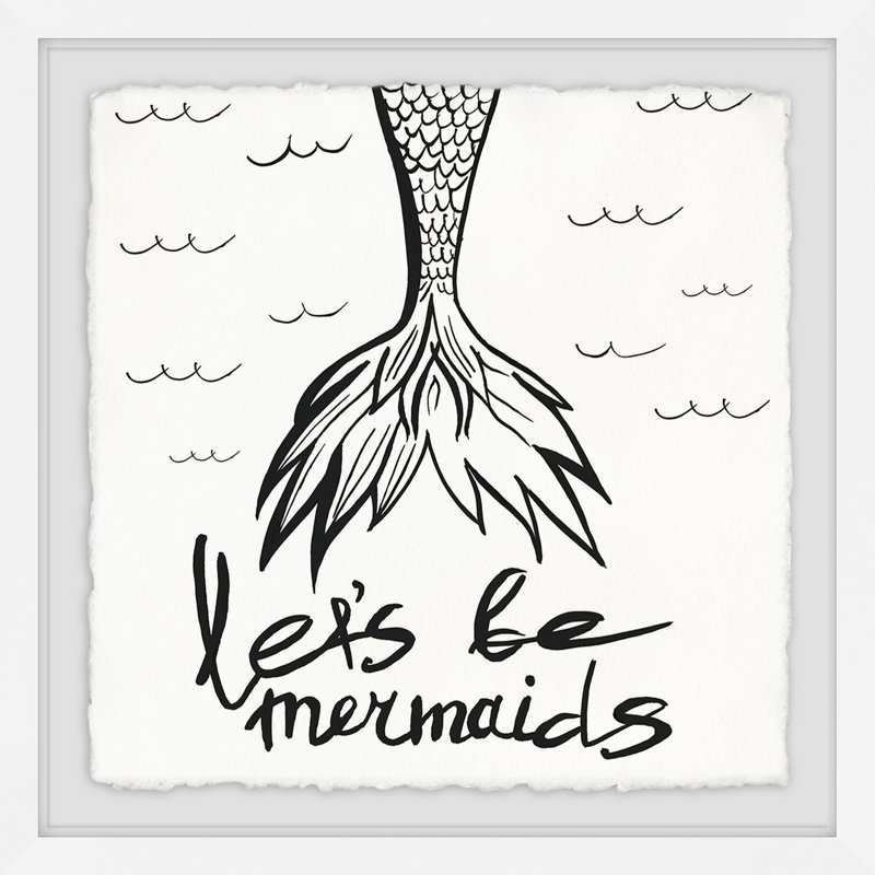 Art encadré « LET’S be Mermaids II », H 12 po x l 12 po x P 1,5 po