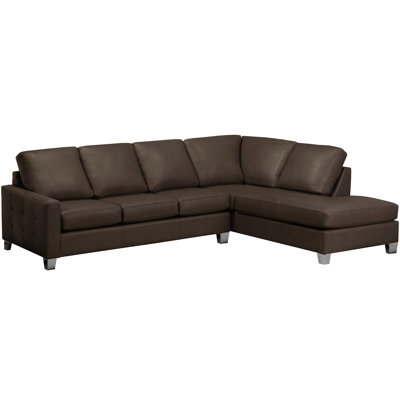 Prescot 107" Wide Genuine Leather Right Hand Facing Corner Sectional