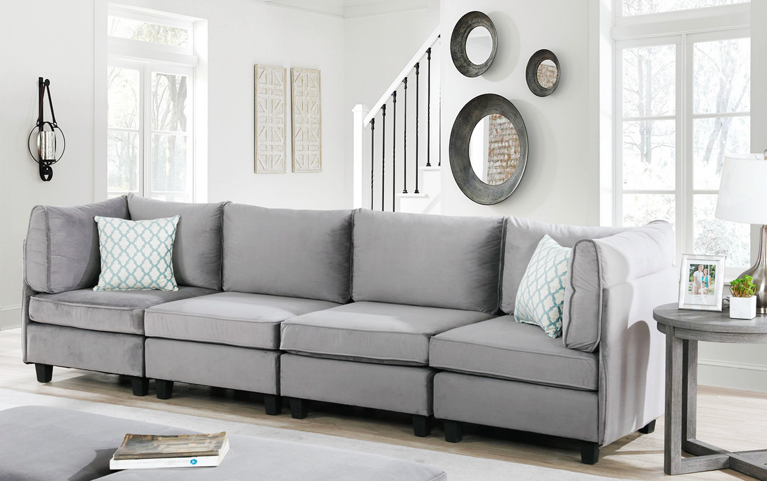 Latitude Run® Liubovia 120.07'' Velvet Rolled Arm Sofa Modern Sofa