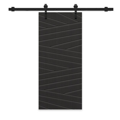 Hollow Paneled Painted with Installation Hardware Kit Barn Door