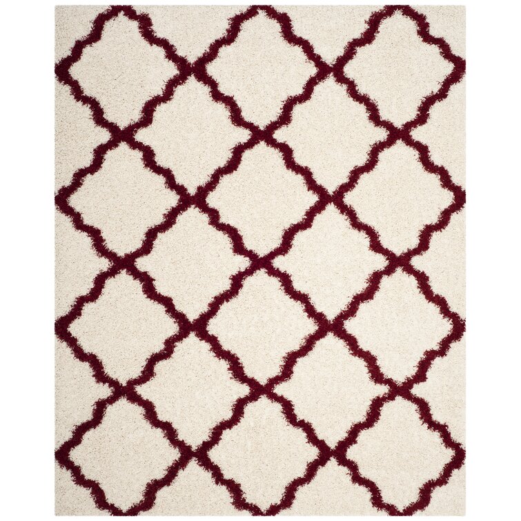 House of Hampton® Alonnah Flatweave Performance Ivory/Dark Gray