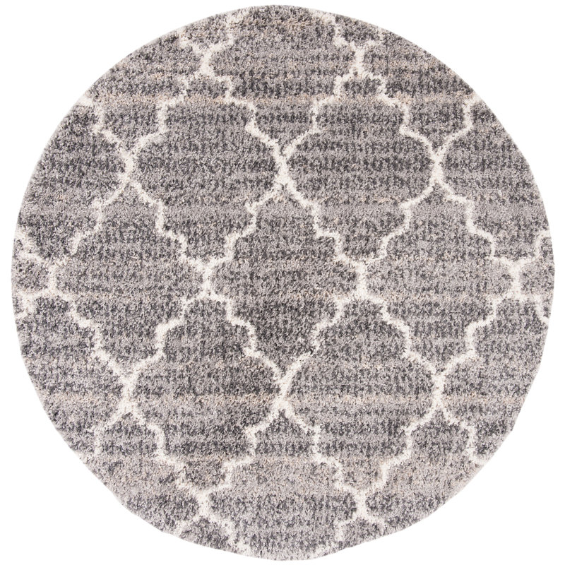 Chilson Shag Performance Geometric Rug, Round 6'7"
