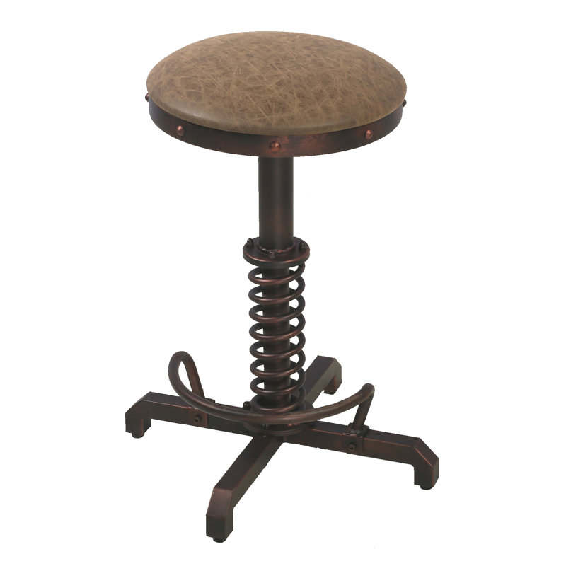 Jaiton Swivel Adjustable Height Counter Stool with Metal Frame
