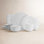 Fitz and Floyd Everyday White Beaded 16-Piece Porcelain Dinnerware Set, Service for 4