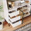 Noir moderne et peu encombrant Table basse en marbre blanc avec 2 rangements pour le salon