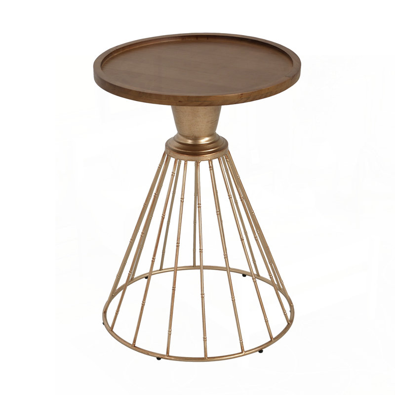Table d'appoint charmante en pin rétro pour espaces élégants