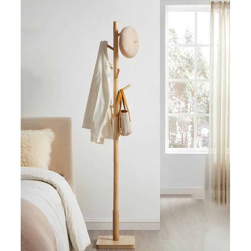 Freestanding 8 - Hook Coat Rack, Natural Beige