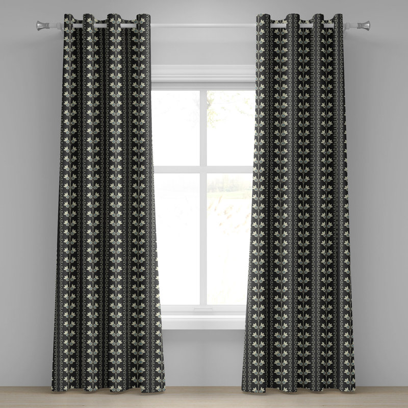 Rideau à œillets décoratif bleu pâle à 2 panneaux Ophelia & Co., 50 po x 72 po, bleu pâle et crème, L 50 po x L 108 po
