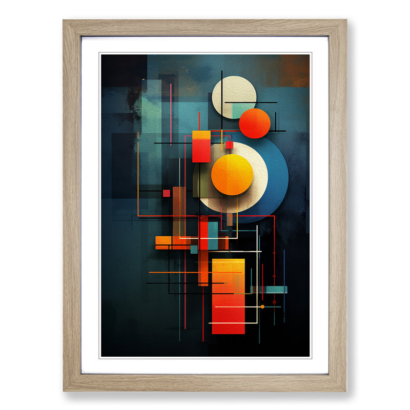 Single Picture Frame Print on Wood, Oak Framed, 64cm H x 46cm W