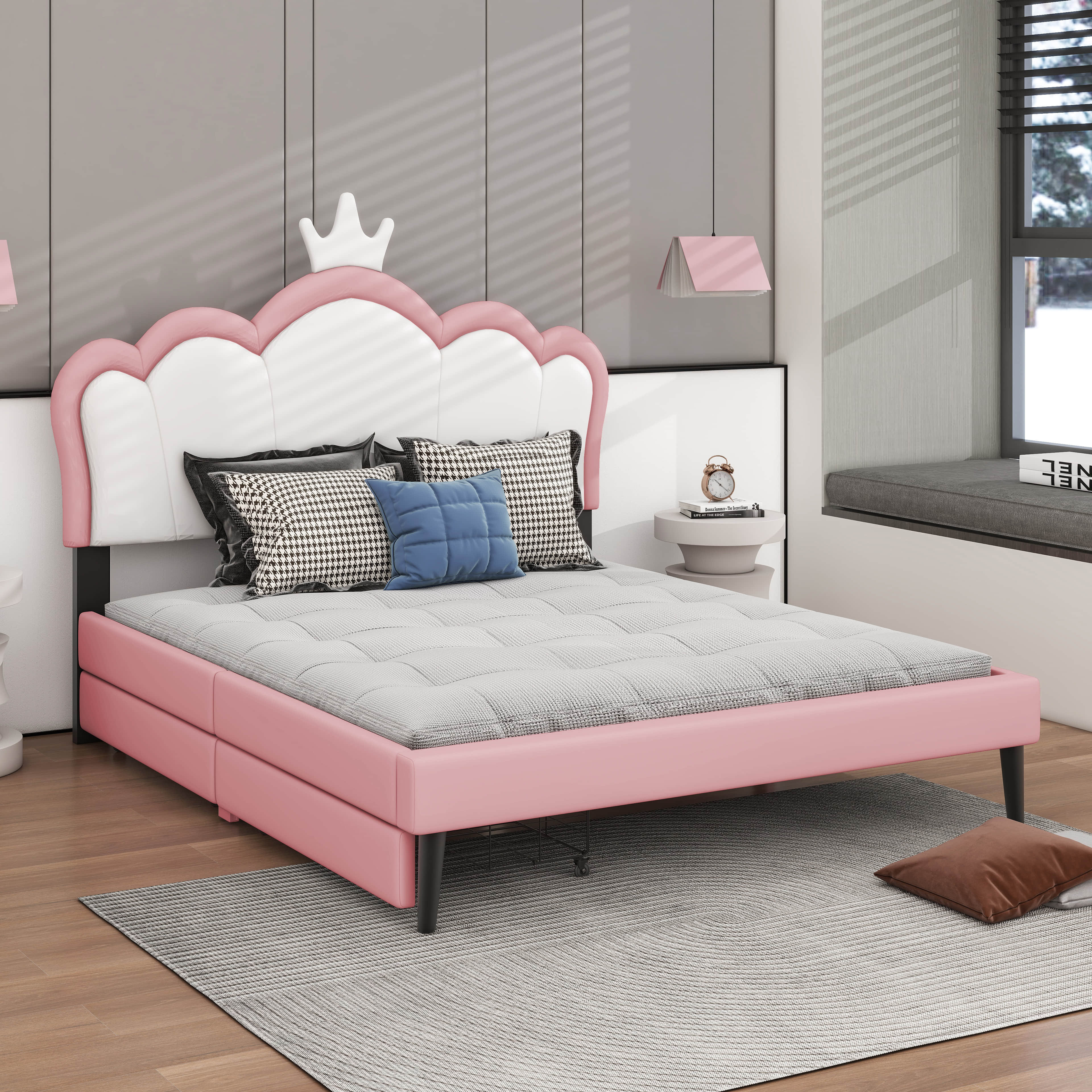 Red Barrel Studio® Naseir Full Size Princess Bed With Crown Headboard