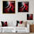 Red Black Contemplative Abstraction VI - Abstract Modern Waves Framed Canvas Print-550852655-550853074
