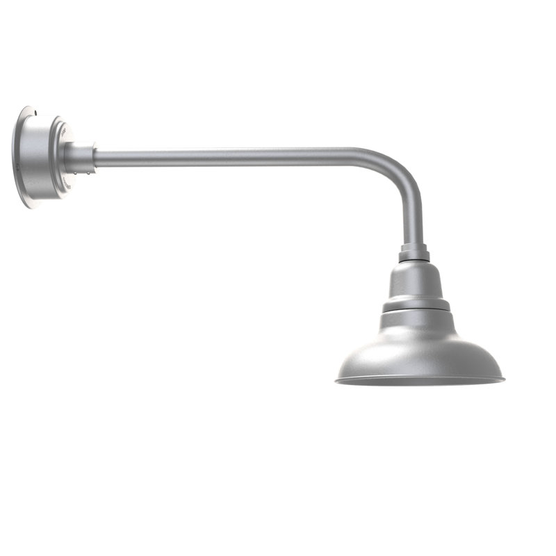 Luminaire de grange d’extérieur à del Idella, Argent galvanisé, H 14 po x l 8 po x P 34 po