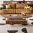 Simple solid wood oval-shaped coffee table