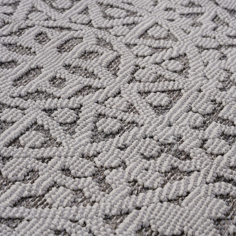 Tapis médaillon gris et blanc 240 x 300 cm - Anti-peluches, antitaches, idéal pour chambre d'enfant, facile à nettoyer, poils moyens, convient aux animaux de compagnie, hauteur idéale pour une chambre à coucher.