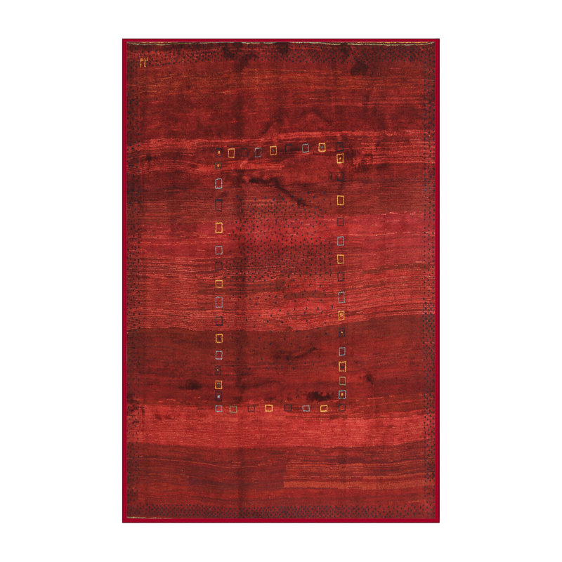 Tapis brun/rouge pourpre contemporain, Rectangle 2 pi x 5 pi