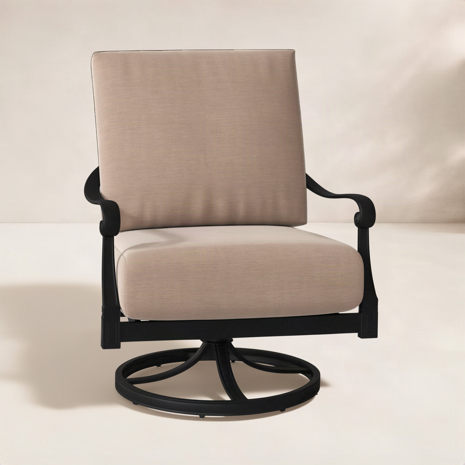 Wiltshire Outdoor Chair with Sunbrella® Cushions, Canvas Navy Sunbrella® Canvas, Textured Black