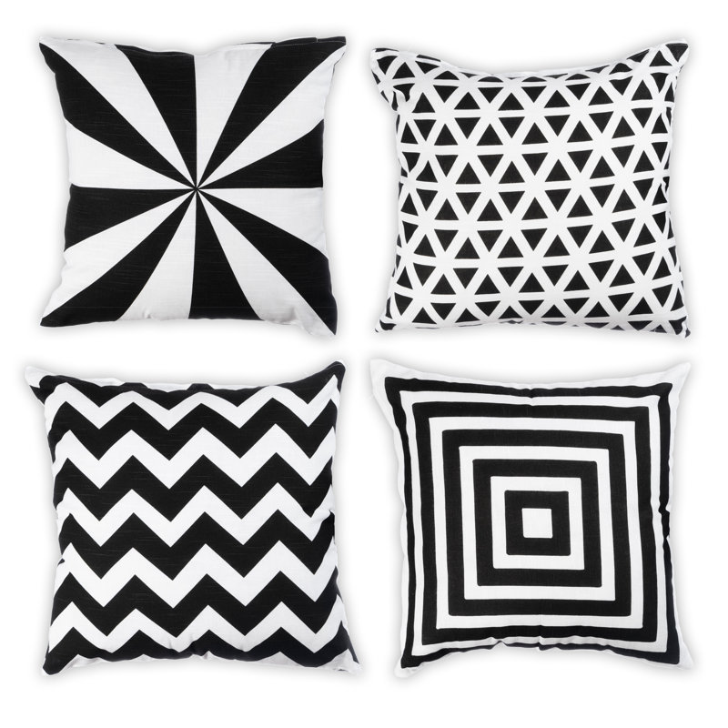 Niell Square Cushion Cover, Black/White
