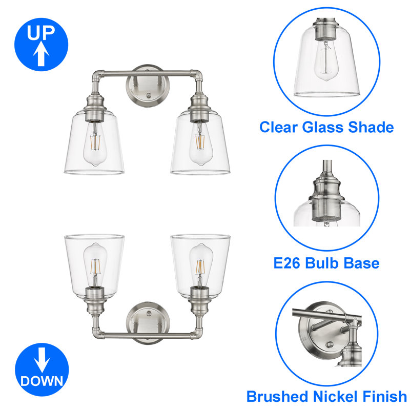 Kedzie 2 - Light Vanity Light, Brushed Nickel