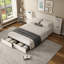 Upholstered Fabric and Velvet Drawers Bed Frame