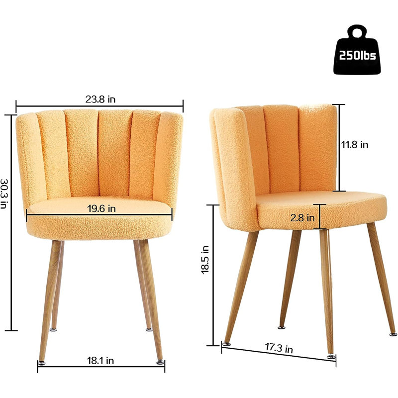 Chaise d'appoint 23,8 po Nivin, Fausse fourrure jaune