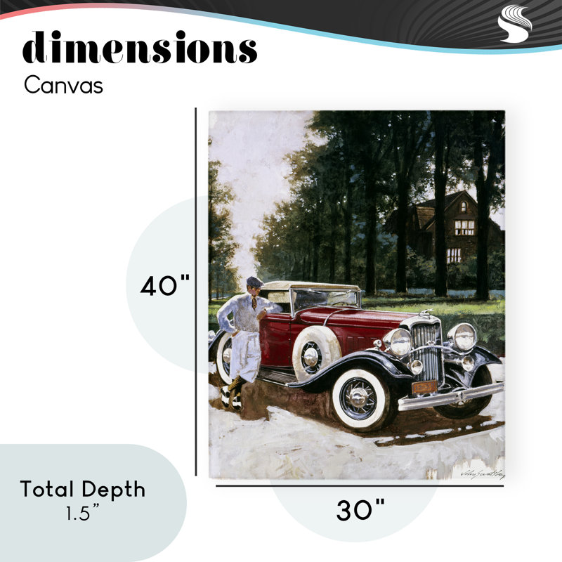 Retro Convertible Coupe & Driver Canvas, design by Wind River Studios
