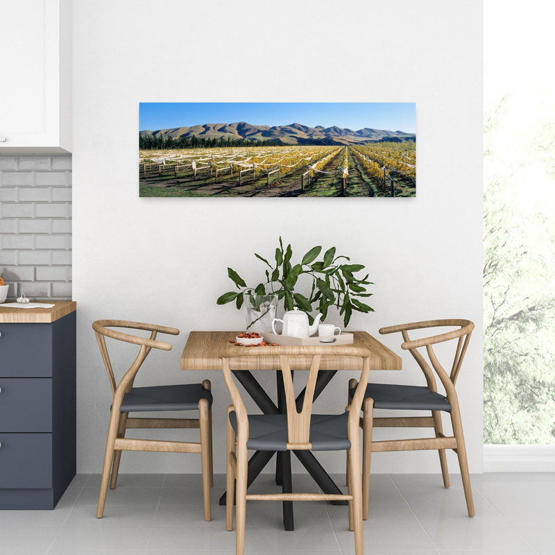 Vineyard N Canterbury, Nouvelle-Zélande, paysage contemporain abstrait, art mural, H 36 po x l 12 po