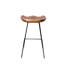 Tabouret à hauteur de comptoir Tiya - Siège en bois de suar massif | Environ 26 po de hauteur | Finition naturelle avec pieds en métal robustes | Tabouret de bar brun noyer avec dossier