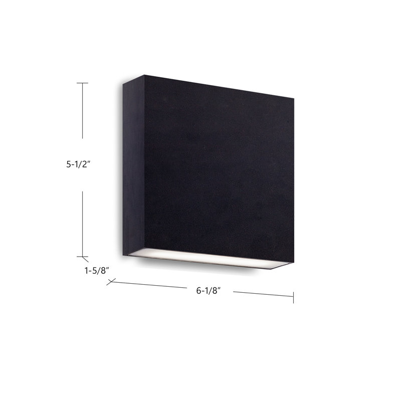 Applique murale à DEL en aluminium Mica, H 5,5 po x l 6,13 po x P 1,63 po, Or brossé