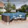 Carrboro Outdoor Wicker Conversation Set With Cushions & Two Coffee Tables