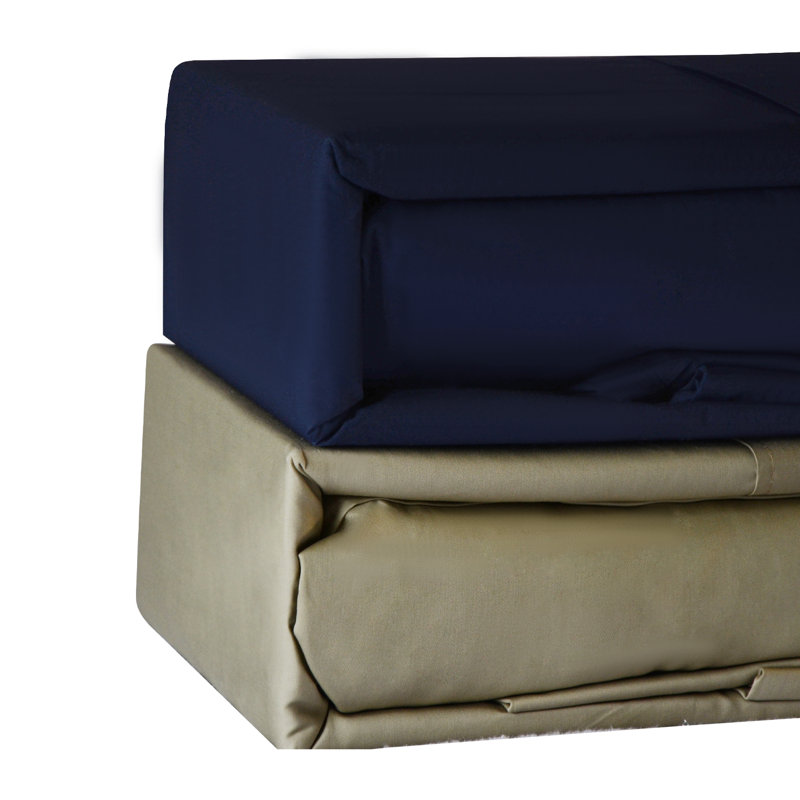 Ensemble de draps 400 fils Adien, Double / double, Bleu marine