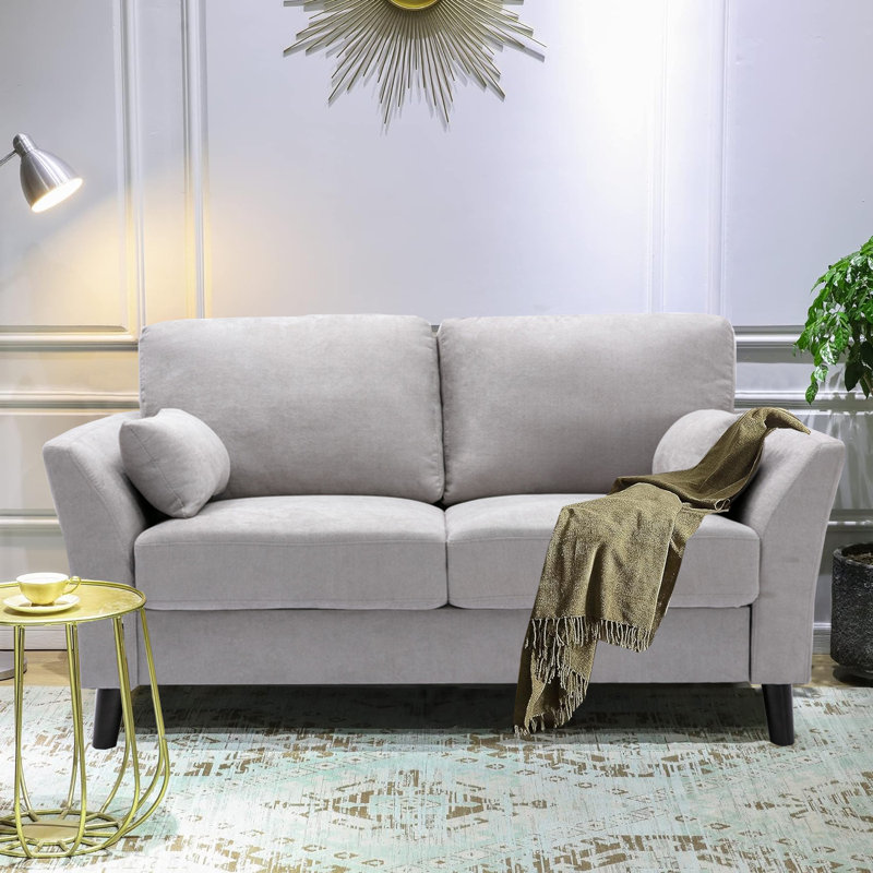 Noach 57'' Velvet Loveseat, Light  Gray Velvet