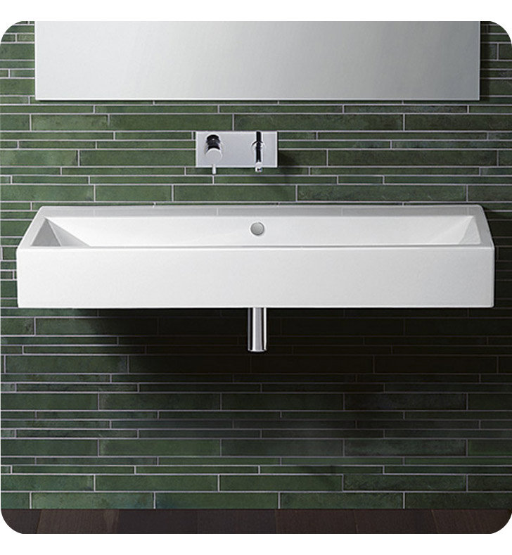 Lavabo de salle de bain mural 47,24 "en céramique Verso 120, Simple