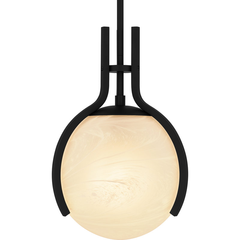 Luminaire suspendu 1 lumière Ayriana, Noir mat