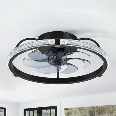 Ventilateur de plafond noir sans lame de 20 po avec lumières à DEL et télécommande Kyell