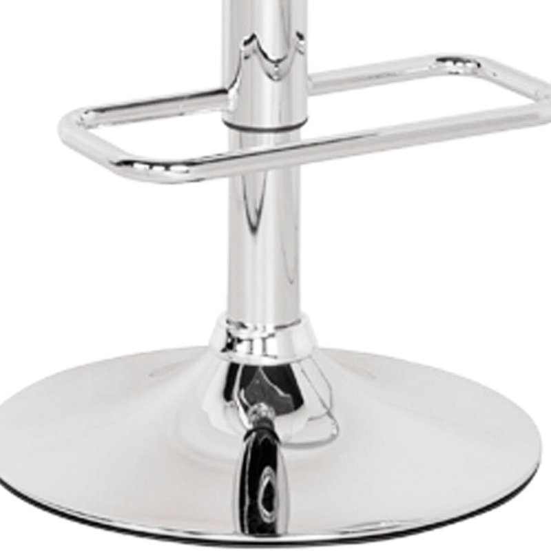 Tabouret gris polyvalent avec pivot à 360 ° et base en métal pour une utilisation multiple avec comptoir argenté à hauteur de siège réglable