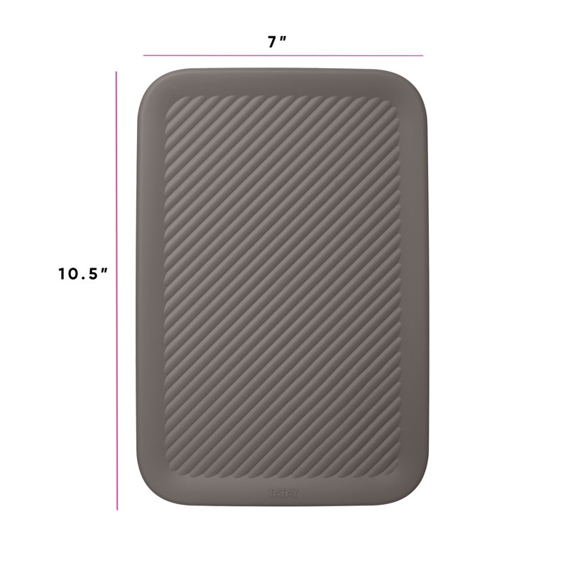Couvercle de rangement en plastique nervuré, Marron, H 0,15 po x l 11 po x P 7 po