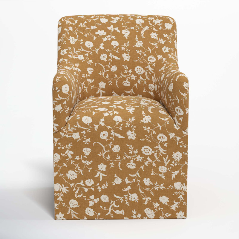 Howth Cotton Arm Chair, Robina Floral Ochre