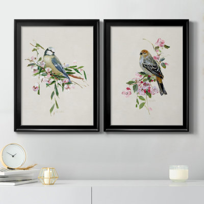 «Spring Song Blue Bird», ensemble de 2 reproductions sur toiles encadrées