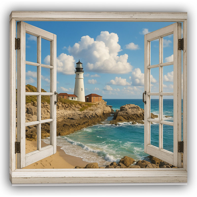 Art sur toile, "Coastal lookout", H 30 po x l 30 po