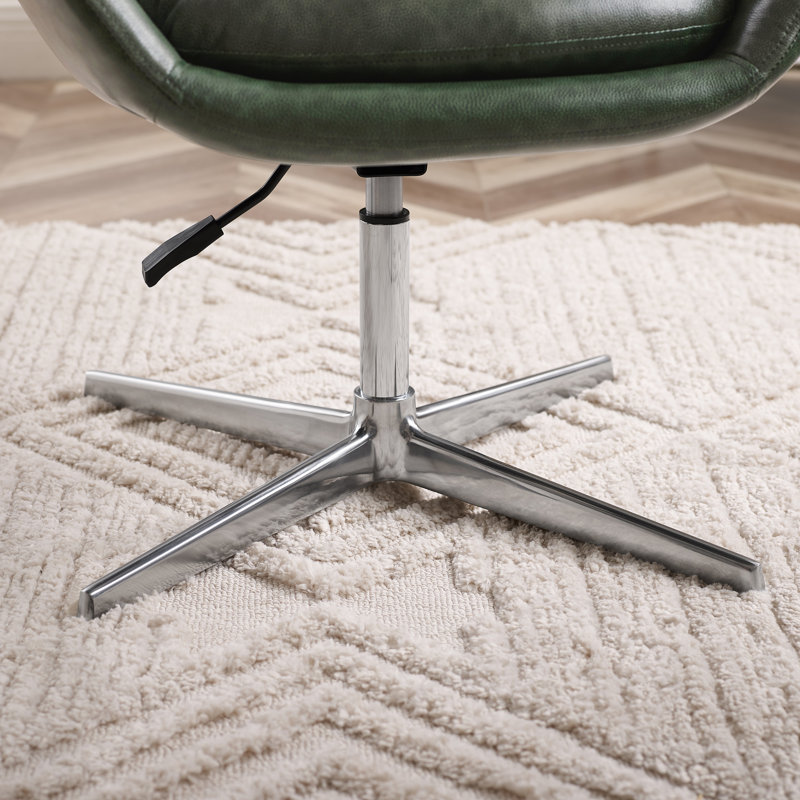 Cenae Upholstered Swivel Accent Chair, Green Faux Leather