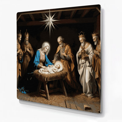 Christmas Nativity Scenes Black Metal Wall Art