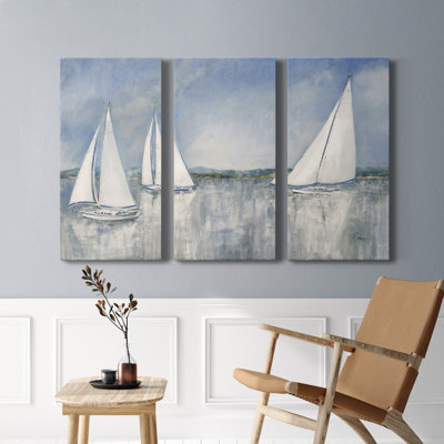 Catching the Breeze - 3 pièces, peinture sur toile tendue